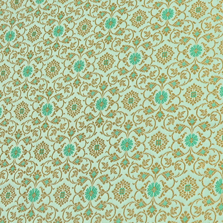 Premium Satin Zari Ideal Brocade Fabric | Luxury Traditional Designer Brocade Fabric | HS0081-5