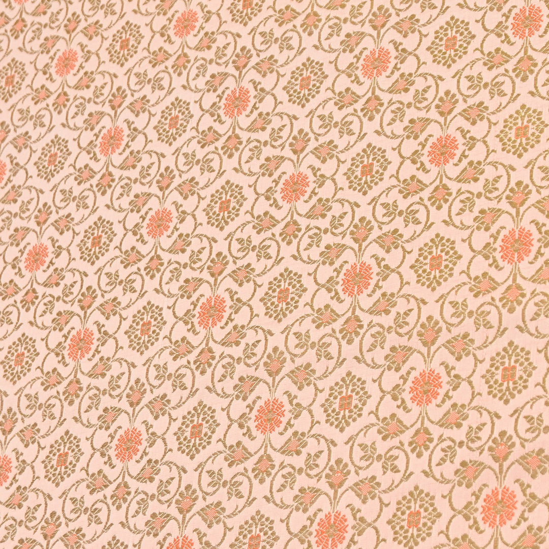 Premium Satin Zari Ideal Brocade Fabric | Luxury Traditional Designer Brocade Fabric | HS0081-6