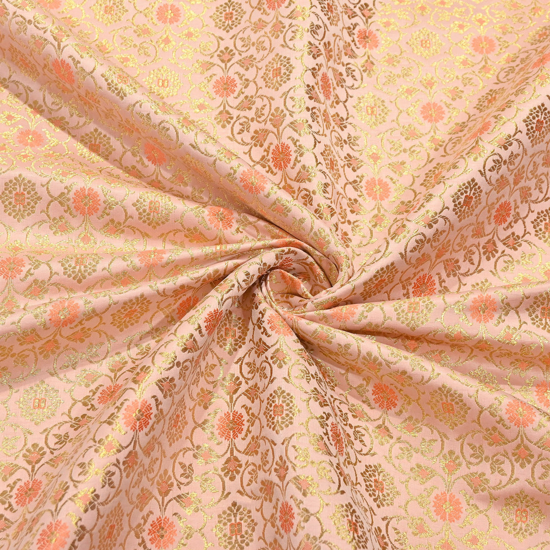 Premium Satin Zari Ideal Brocade Fabric | Luxury Traditional Designer Brocade Fabric | HS0081-6