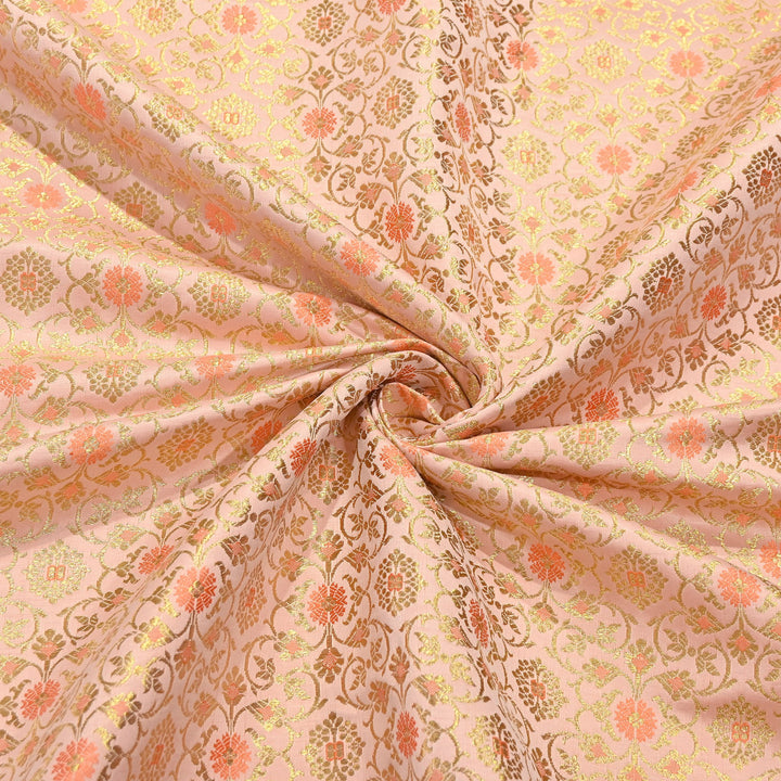 Premium Satin Zari Ideal Brocade Fabric | Luxury Traditional Designer Brocade Fabric | HS0081-6