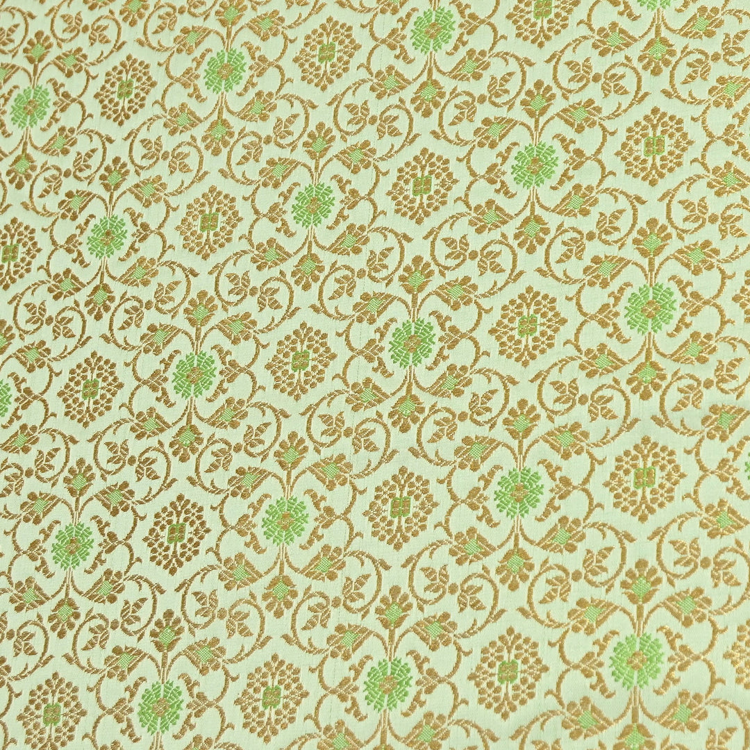Premium Satin Zari Ideal Brocade Fabric | Luxury Traditional Designer Brocade Fabric | HS0081-7