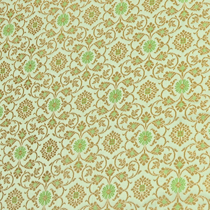 Premium Satin Zari Ideal Brocade Fabric | Luxury Traditional Designer Brocade Fabric | HS0081-7