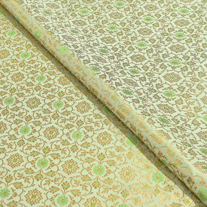 Premium Satin Zari Ideal Brocade Fabric | Luxury Traditional Designer Brocade Fabric | HS0081-7
