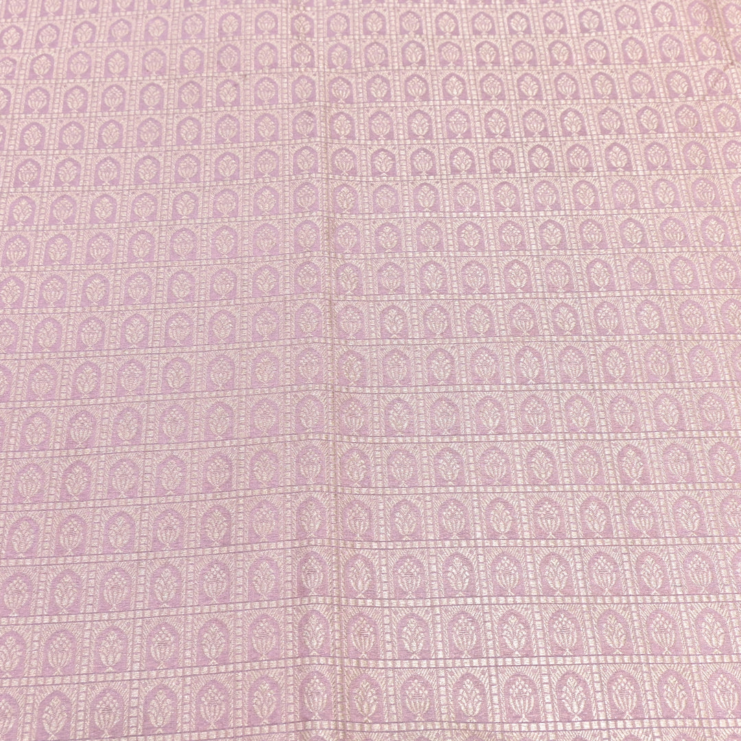 Blush Pink Color Pure Silk Alfi Zari Brocade Fabric 44" – Luxury Traditional Designer Fabric ZTF001-9