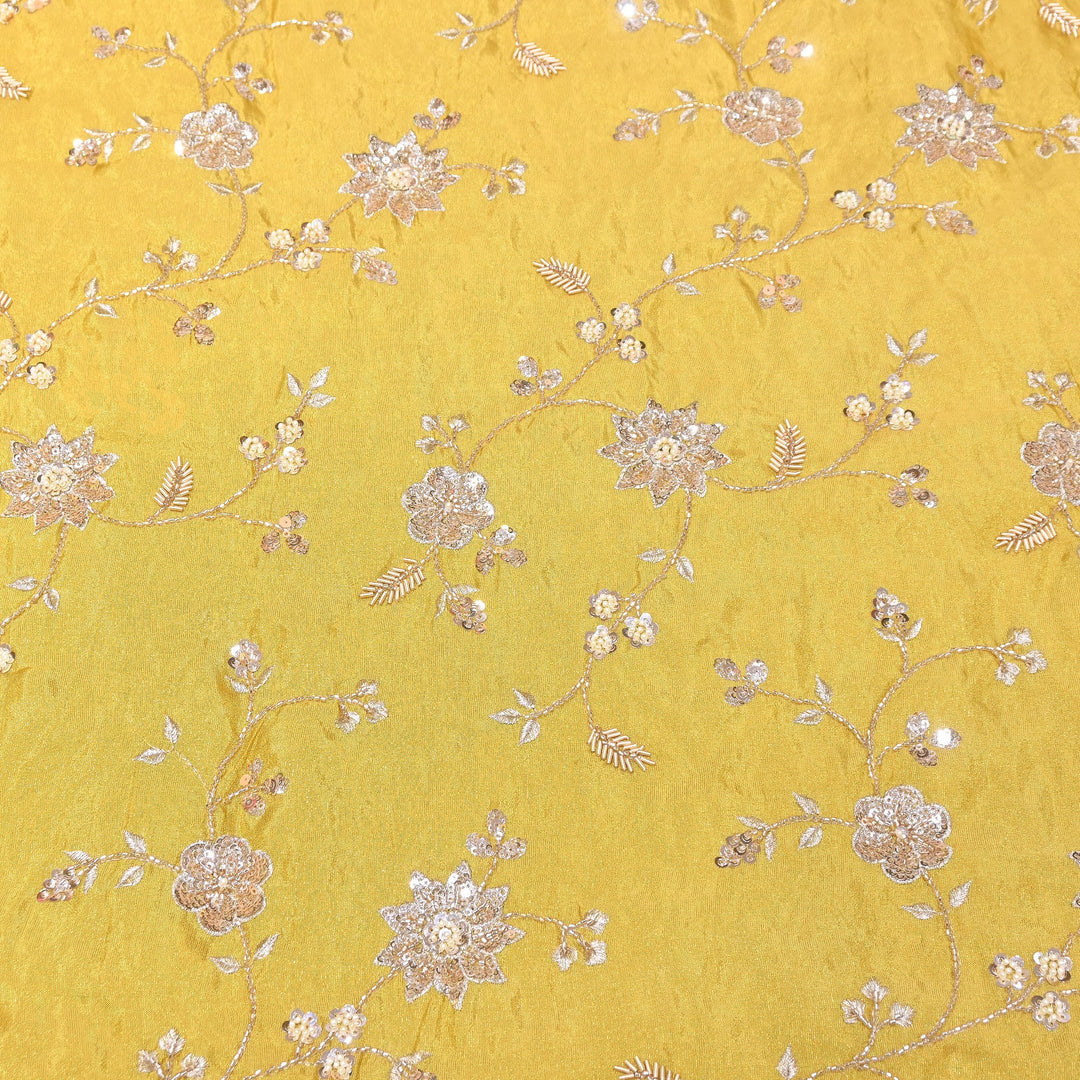 Tissue Moti & Sequins Embroidery Fabric | Elegant Designer Party Wear Fabric | V2734C-01