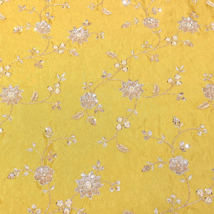 Tissue Moti & Sequins Embroidery Fabric | Elegant Designer Party Wear Fabric | V2734C-01