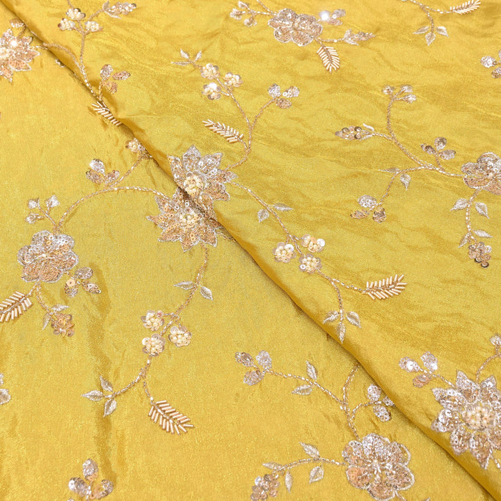 Tissue Moti & Sequins Embroidery Fabric | Elegant Designer Party Wear Fabric | V2734C-01