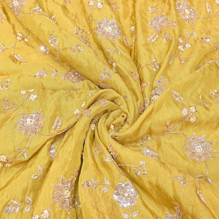 Tissue Moti & Sequins Embroidery Fabric | Elegant Designer Party Wear Fabric | V2734C-01