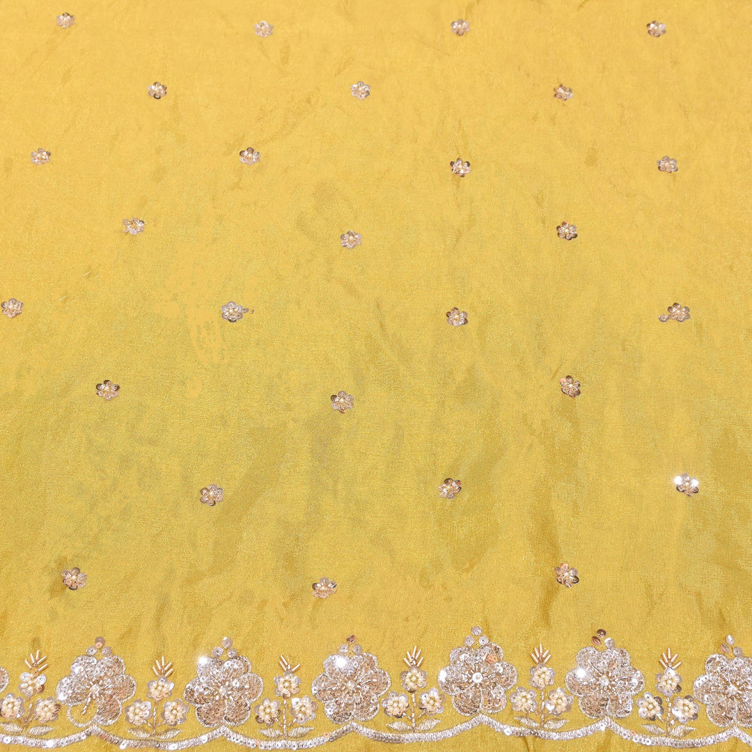 Tissue Moti & Sequins Embroidery Dupatta Fabric | Elegant Designer Party Wear Fabric | V2735C-01