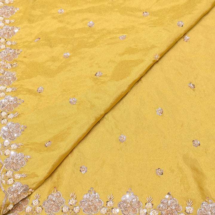 Tissue Moti & Sequins Embroidery Dupatta Fabric | Elegant Designer Party Wear Fabric | V2735C-01
