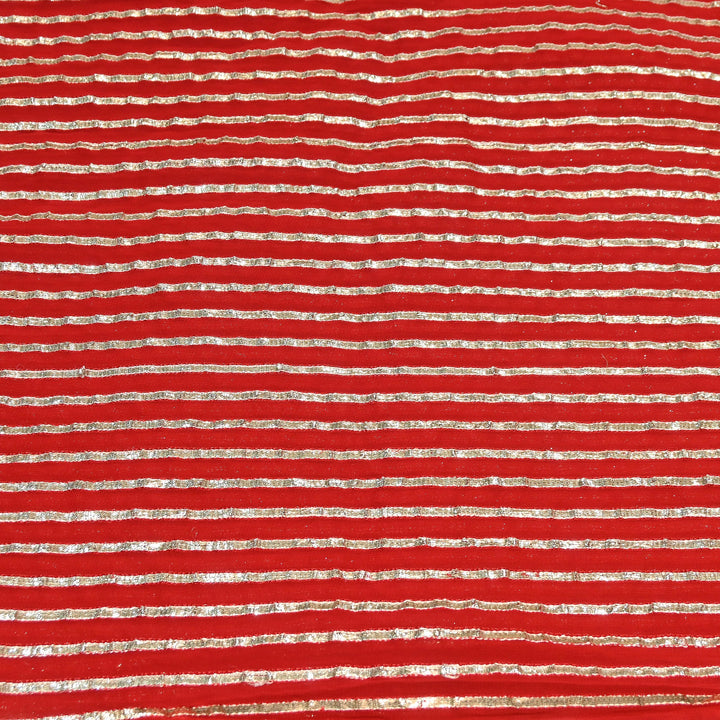 Dyed Viscose Georgette Gota Patti Fabric 44" – Premium Embellished Designer Fabric - RC2335-1