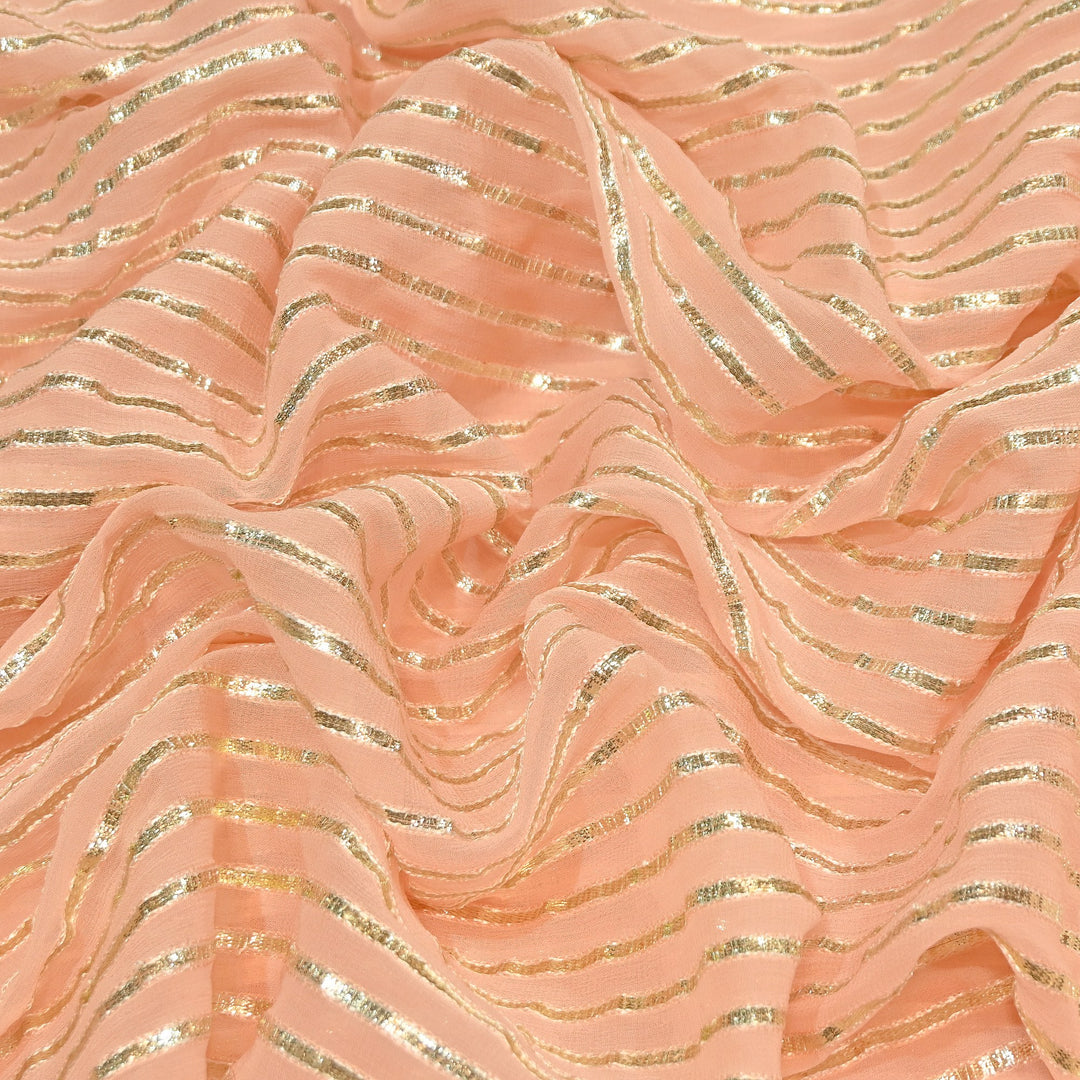 Dyed Viscose Georgette Gota Patti Fabric 44" – Premium Embellished Designer Fabric - RC2335-2