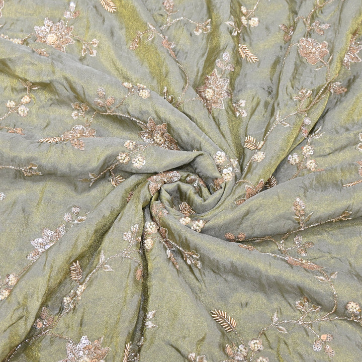 Tissue Moti & Sequins Embroidery Fabric | Elegant Designer Party Wear Fabric | V2734C-03
