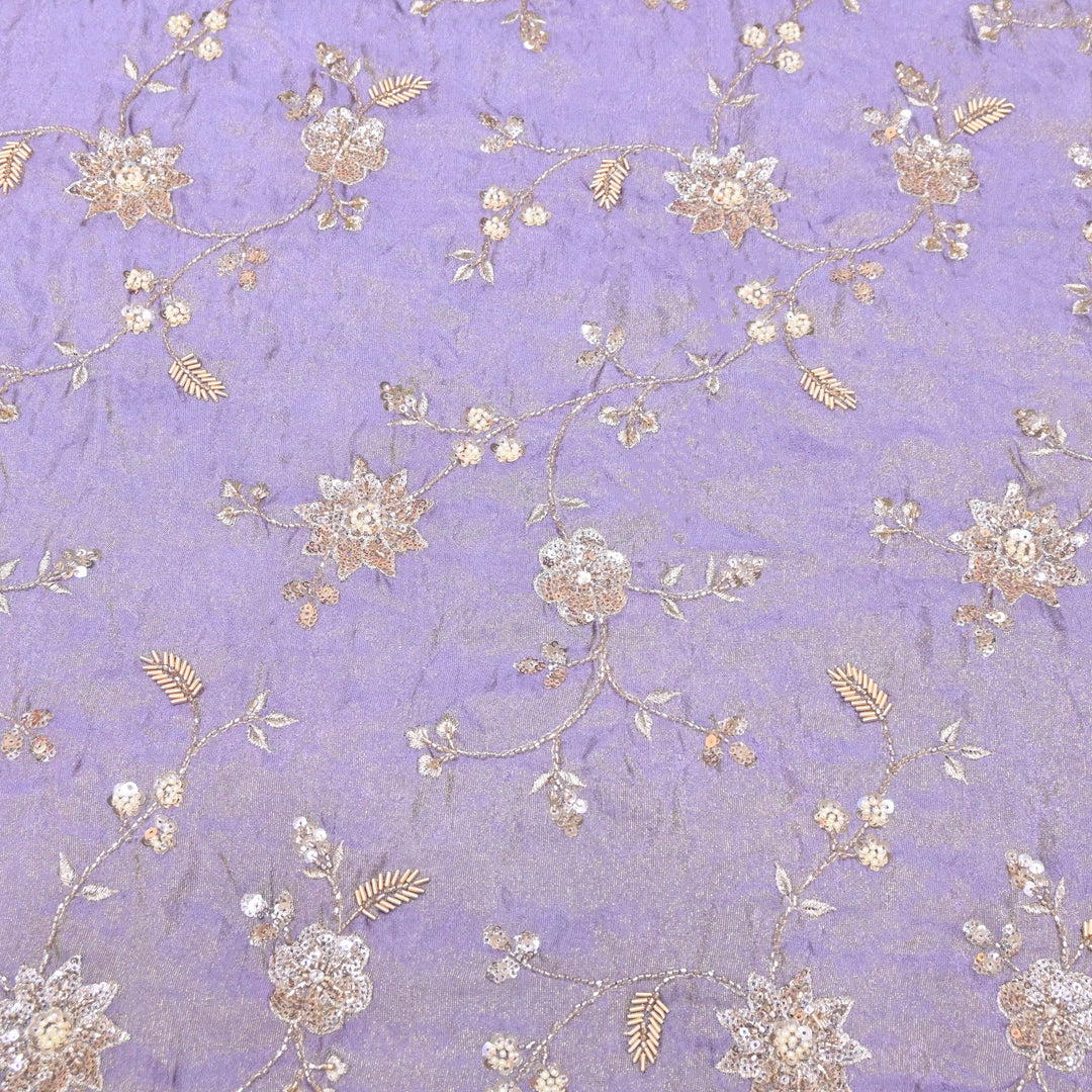 Tissue Moti & Sequins Embroidery Fabric | Elegant Designer Party Wear Fabric | V2734C-04