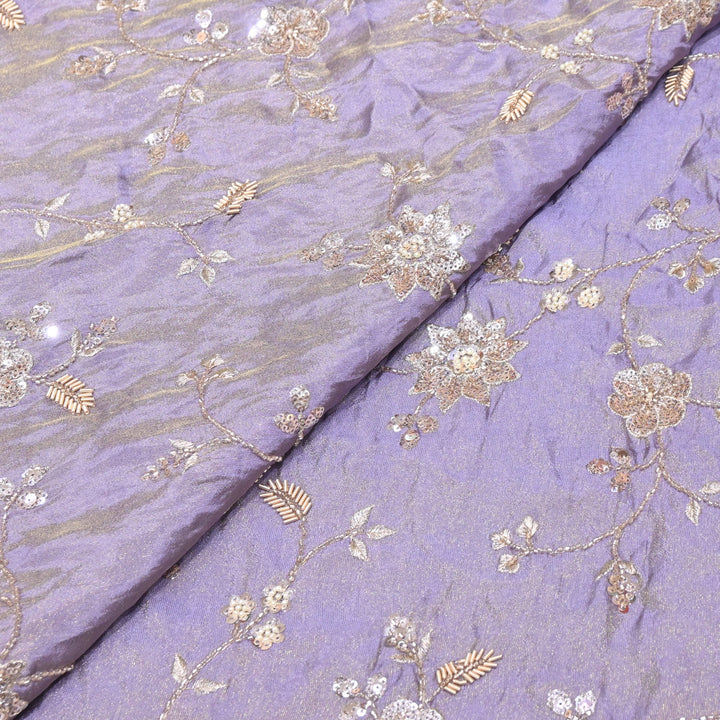 Tissue Moti & Sequins Embroidery Fabric | Elegant Designer Party Wear Fabric | V2734C-04