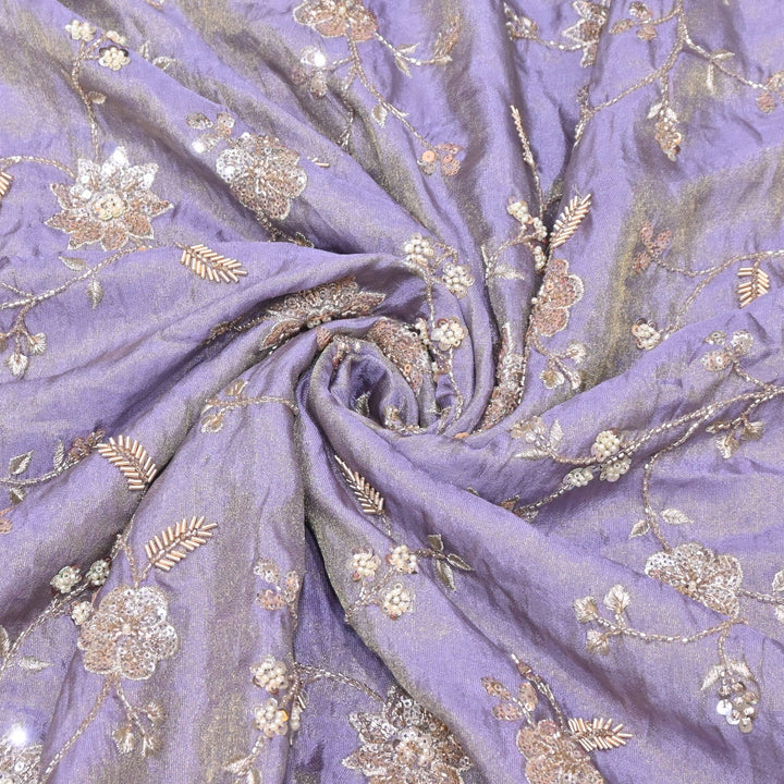 Tissue Moti & Sequins Embroidery Fabric | Elegant Designer Party Wear Fabric | V2734C-04