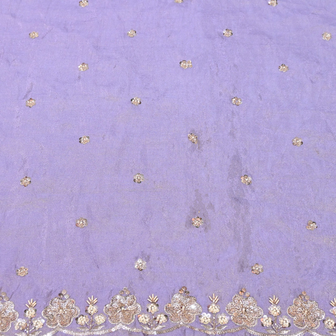 Tissue Moti & Sequins Embroidery Dupatta Fabric | Elegant Designer Party Wear Fabric | V2735C-04