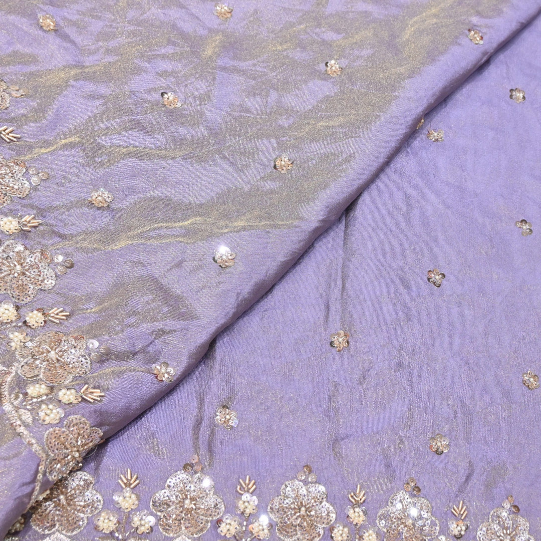 Tissue Moti & Sequins Embroidery Dupatta Fabric | Elegant Designer Party Wear Fabric | V2735C-04