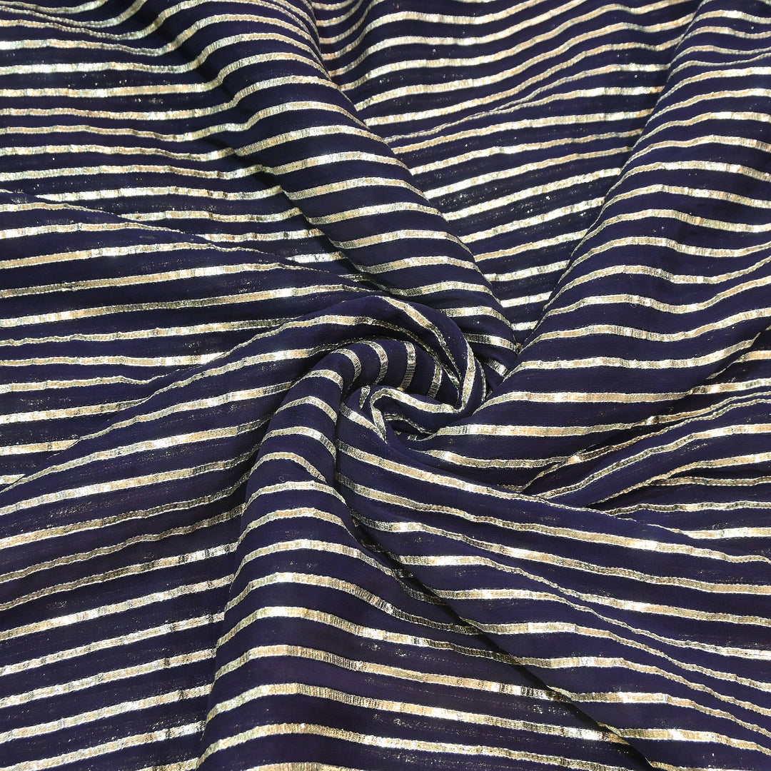 Dyed Viscose Georgette Gota Patti Fabric 44" – Premium Embellished Designer Fabric - RC2335-3