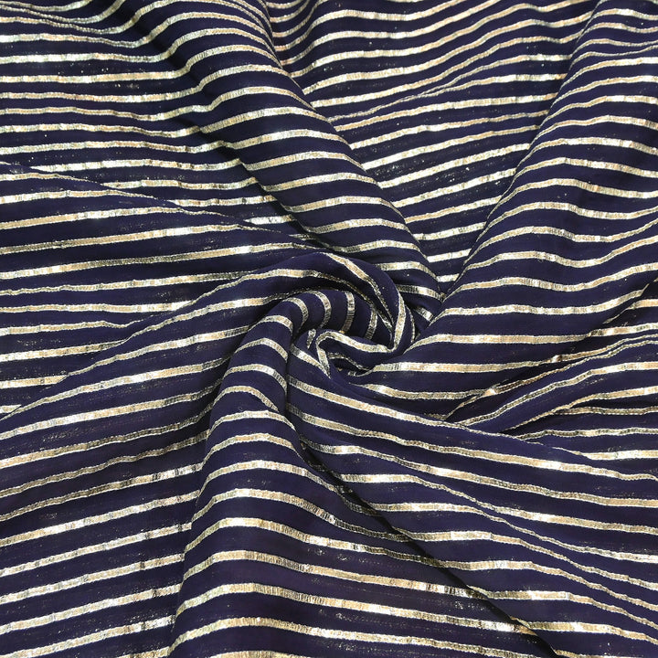 Dyed Viscose Georgette Gota Patti Fabric 44" – Premium Embellished Designer Fabric - RC2335-3