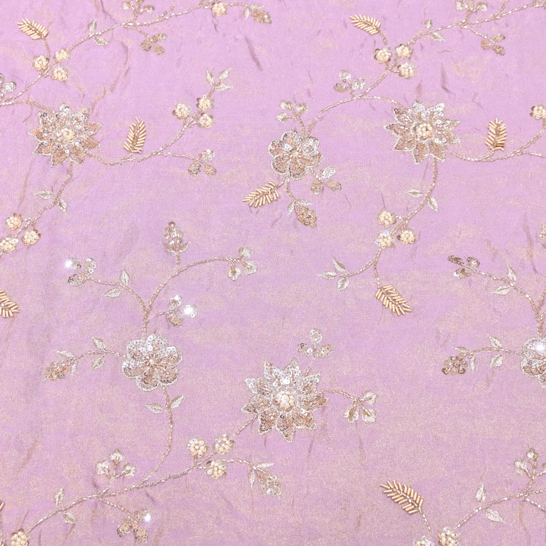 Tissue Moti & Sequins Embroidery Fabric | Elegant Designer Party Wear Fabric | V2734C-05