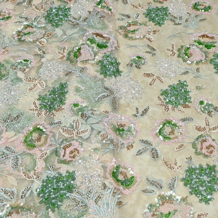 Premium Net Embroidery Fabric | Designer Net Fabric for Suits | 000648 | A