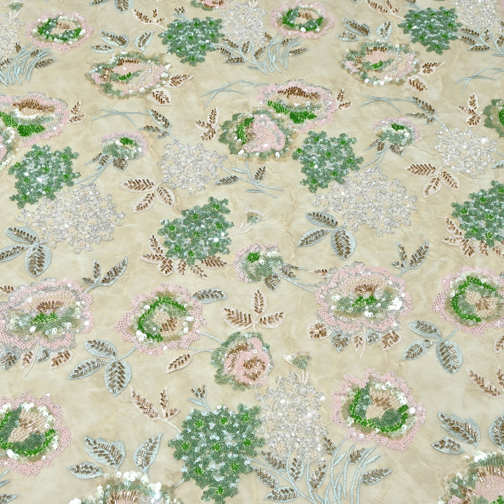 Premium Net Embroidery Fabric | Designer Net Fabric for Suits | 000648 | A