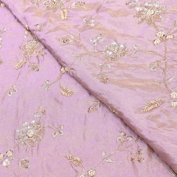 Tissue Moti & Sequins Embroidery Fabric | Elegant Designer Party Wear Fabric | V2734C-05