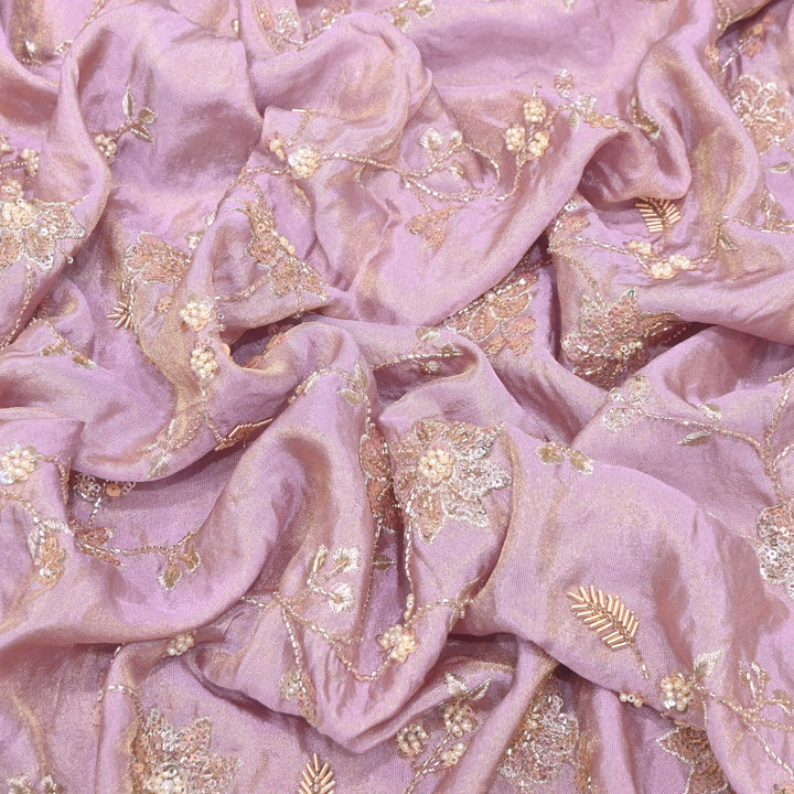 Tissue Moti & Sequins Embroidery Fabric | Elegant Designer Party Wear Fabric | V2734C-05