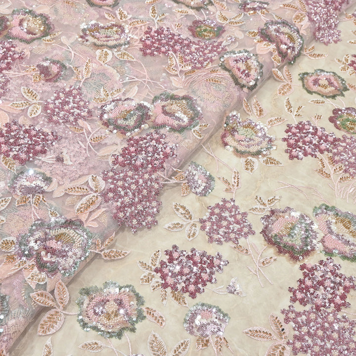 Premium Net Embroidery Fabric | Designer Net Fabric for Suits | 000648 | A1