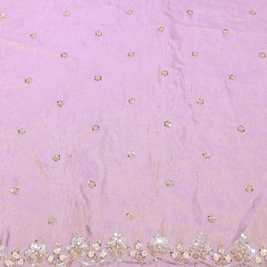 Tissue Moti & Sequins Embroidery Dupatta Fabric | Elegant Designer Party Wear Fabric | V2735C-05
