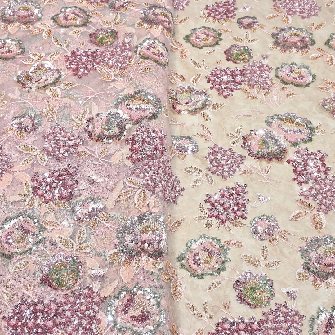 Premium Net Embroidery Fabric | Designer Net Fabric for Suits | 000648 | A1