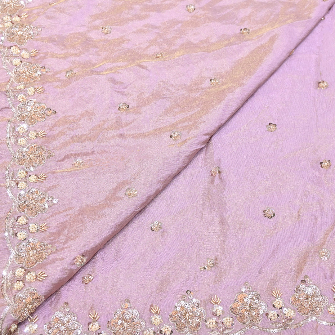 Tissue Moti & Sequins Embroidery Dupatta Fabric | Elegant Designer Party Wear Fabric | V2735C-05