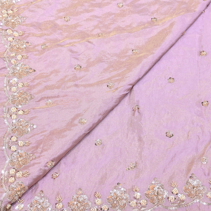 Tissue Moti & Sequins Embroidery Dupatta Fabric | Elegant Designer Party Wear Fabric | V2735C-05