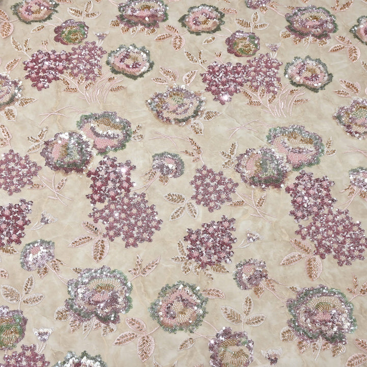 Premium Net Embroidery Fabric | Designer Net Fabric for Suits | 000648 | A1