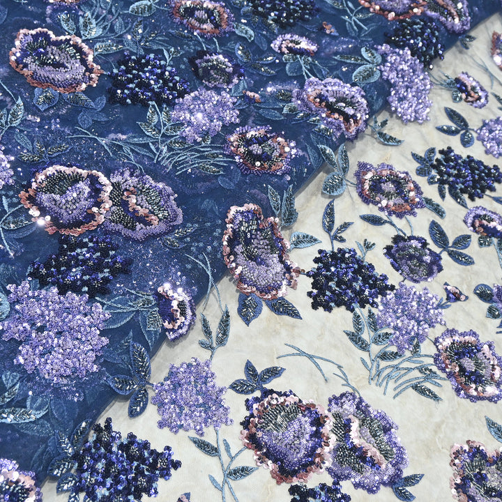 Premium Net Embroidery Fabric | Designer Net Fabric for Suits | 000648 | A2
