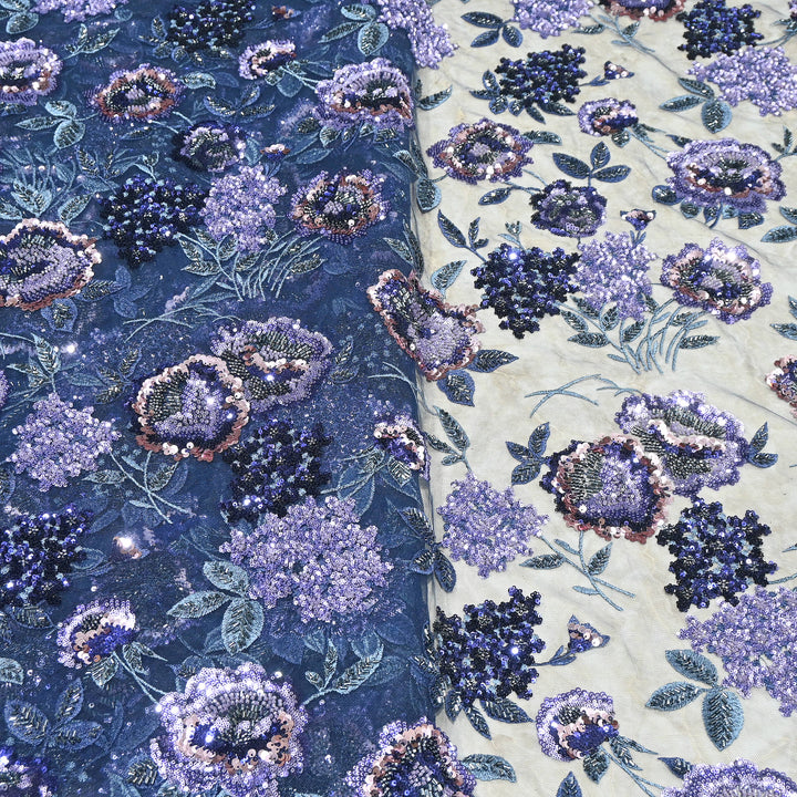 Premium Net Embroidery Fabric | Designer Net Fabric for Suits | 000648 | A2