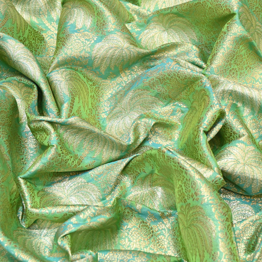 Silk Alfi Zari Brocade Fabric 44" | Luxury Traditional Designer Fabric | AS1856-01