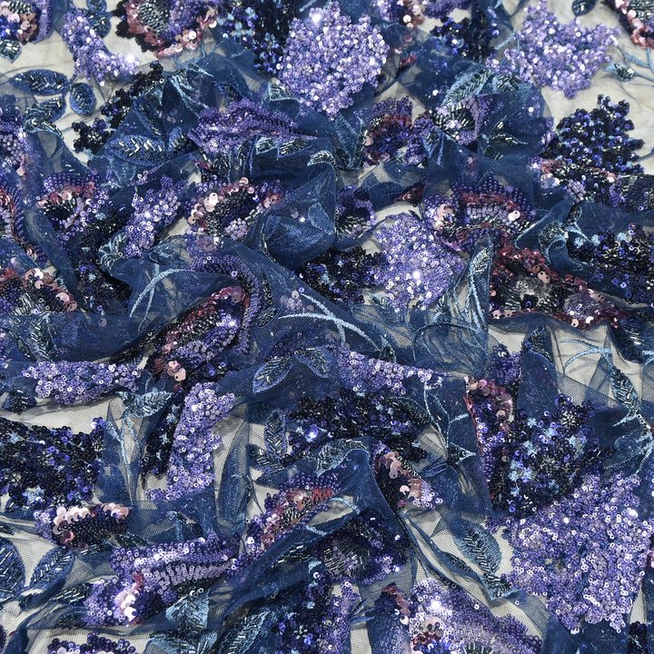 Premium Net Embroidery Fabric | Designer Net Fabric for Suits | 000648 | A2