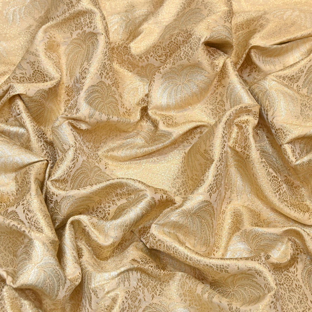 Silk Alfi Zari Brocade Fabric 44" | Luxury Traditional Designer Fabric | AS1856-03
