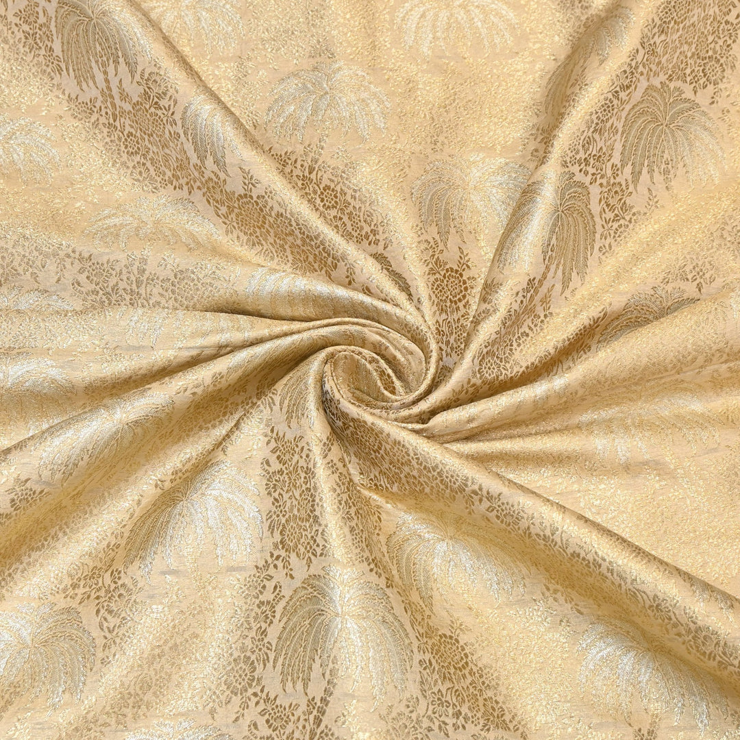 Silk Alfi Zari Brocade Fabric 44" | Luxury Traditional Designer Fabric | AS1856-03