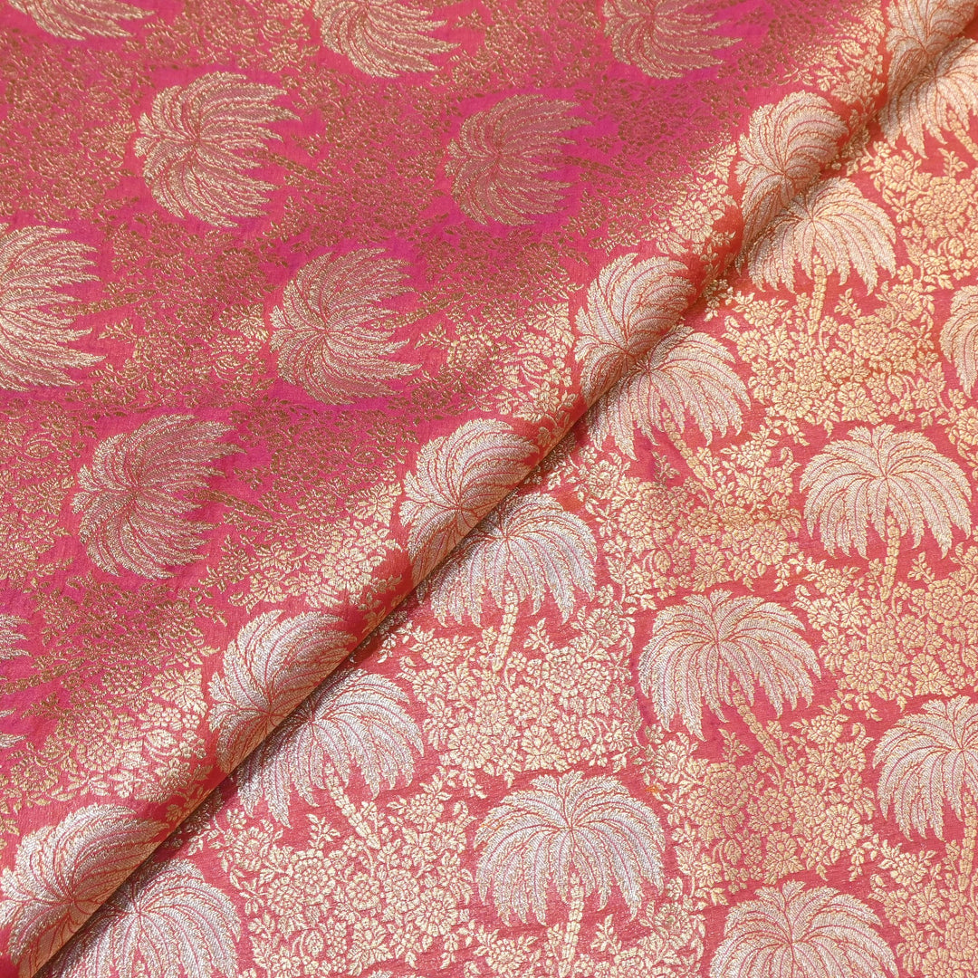 Silk Alfi Zari Brocade Fabric 44" | Luxury Traditional Designer Fabric | AS1856-04
