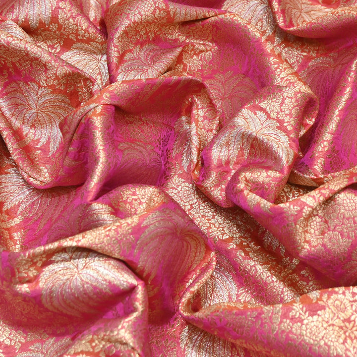 Silk Alfi Zari Brocade Fabric 44" | Luxury Traditional Designer Fabric | AS1856-04