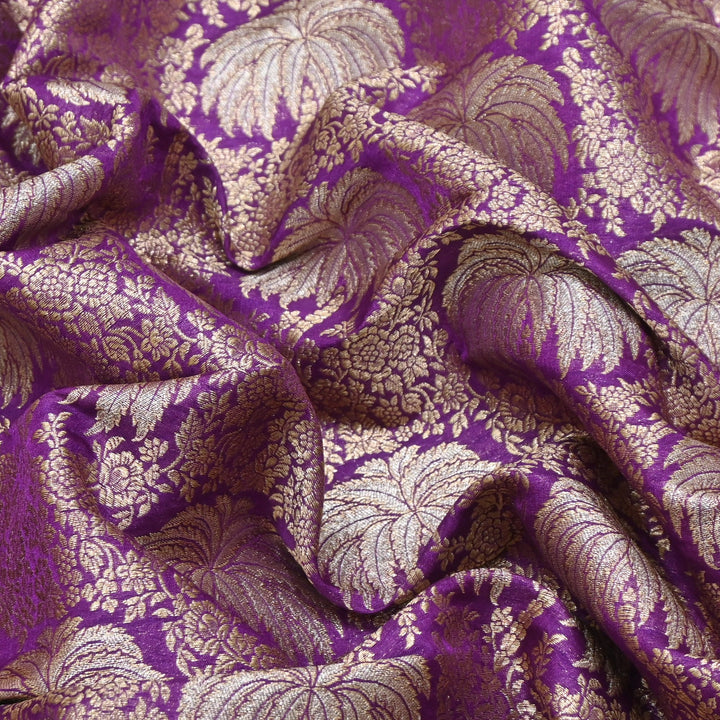 Silk Alfi Zari Brocade Fabric 44" | Luxury Traditional Designer Fabric | AS1856-05