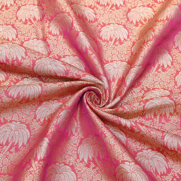 Silk Alfi Zari Brocade Fabric 44" | Luxury Traditional Designer Fabric | AS1856-04