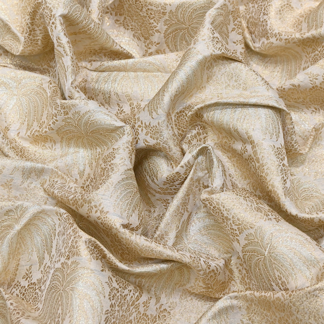 Silk Alfi Zari Brocade Fabric 44" | Luxury Traditional Designer Fabric | AS1856-07