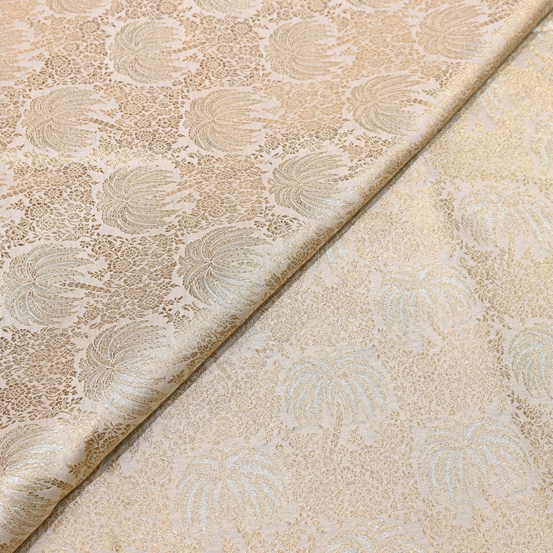 Silk Alfi Zari Brocade Fabric 44" | Luxury Traditional Designer Fabric | AS1856-07