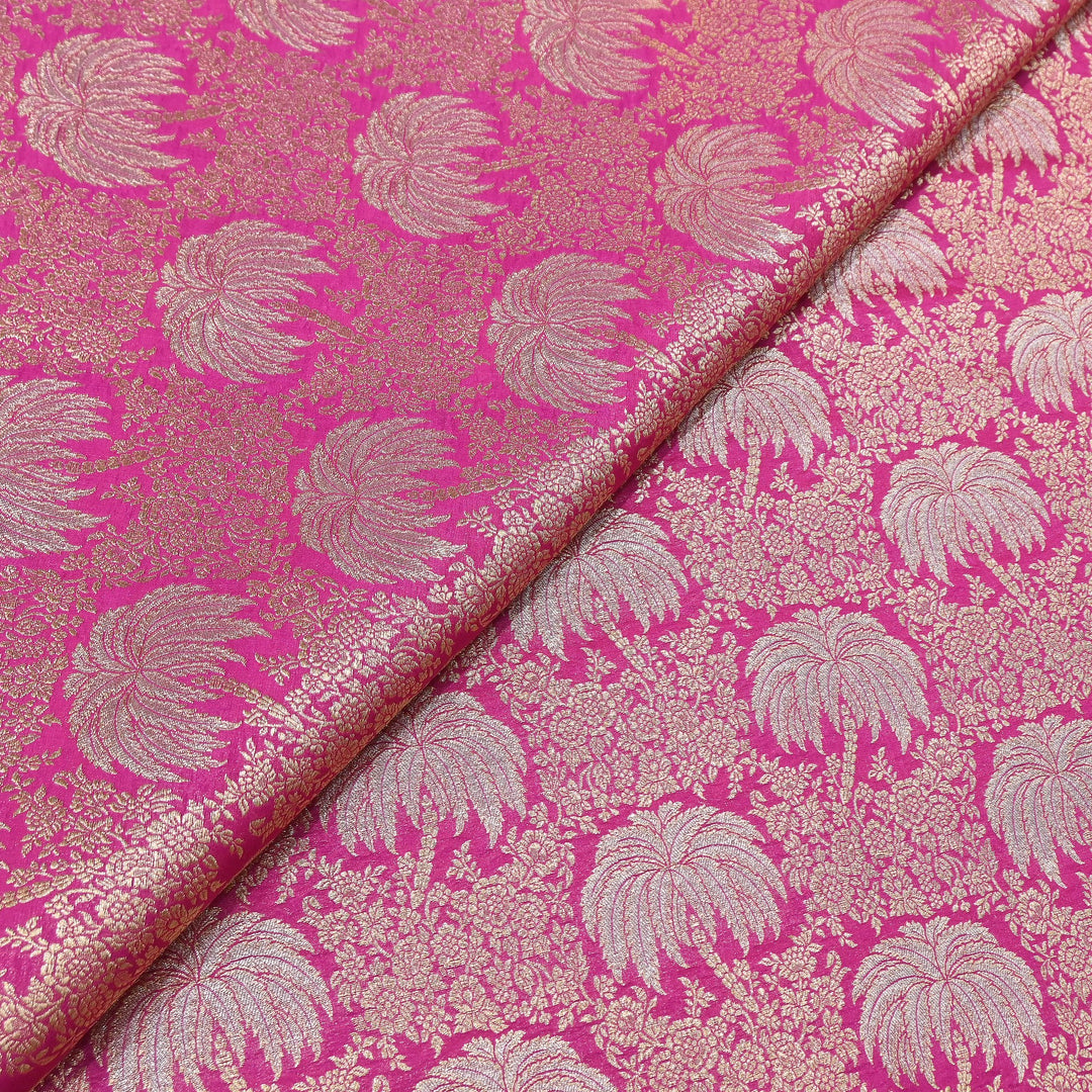 Silk Alfi Zari Brocade Fabric 44" | Luxury Traditional Designer Fabric | AS1856-08