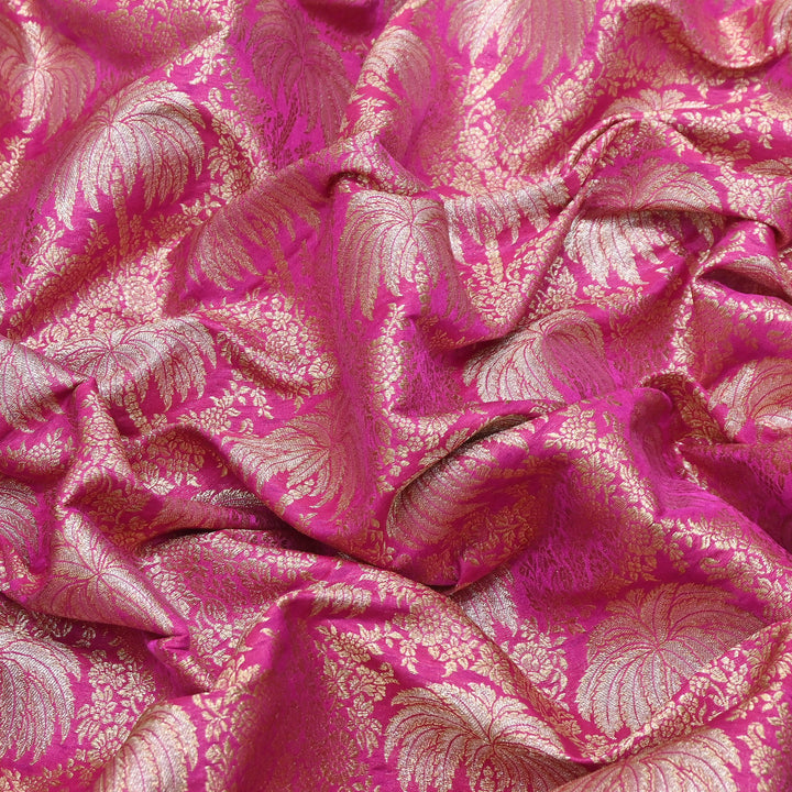 Silk Alfi Zari Brocade Fabric 44" | Luxury Traditional Designer Fabric | AS1856-08