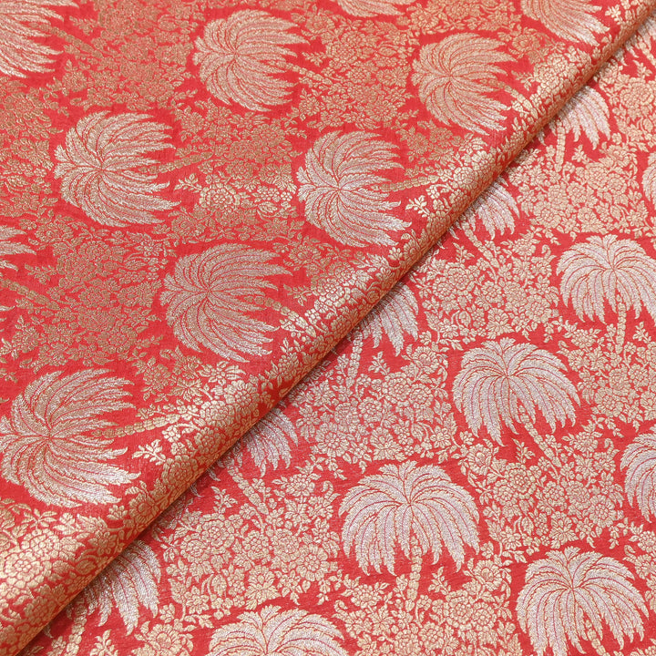 Silk Alfi Zari Brocade Fabric 44" | Luxury Traditional Designer Fabric | AS1856-09